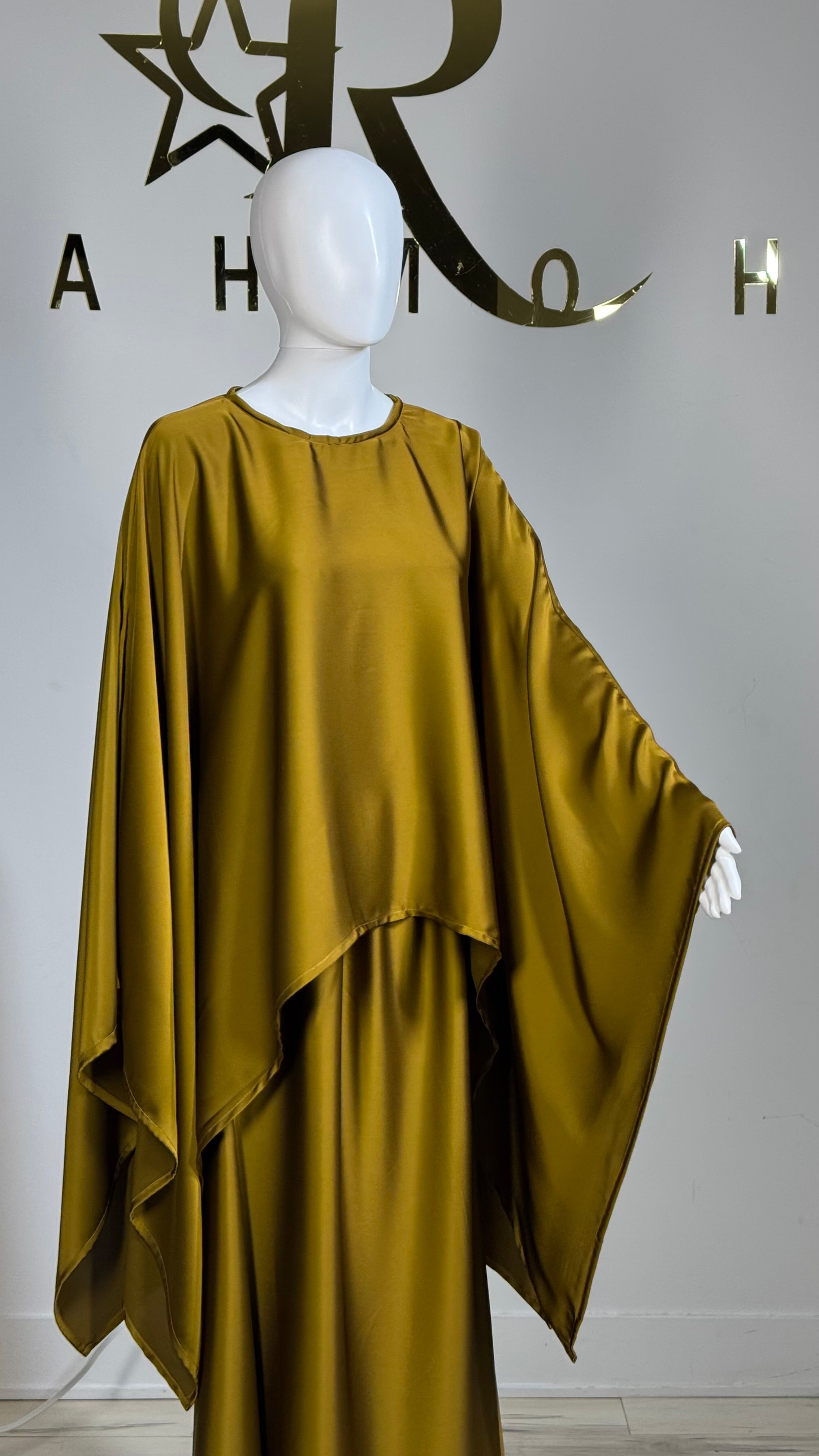 Cape Blouse & Flowy Skirt Set