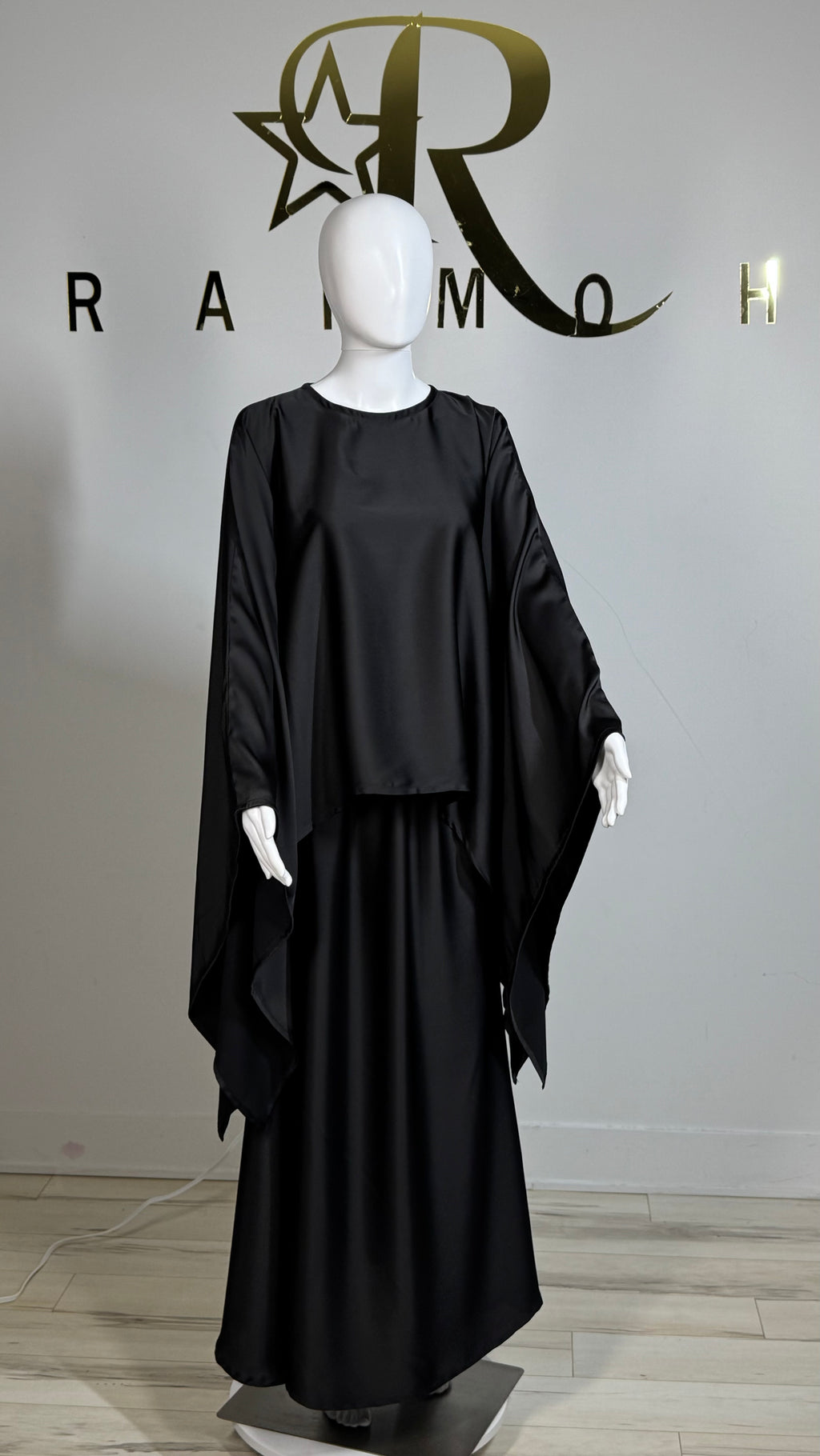 Cape Blouse & Flowy Skirt Set