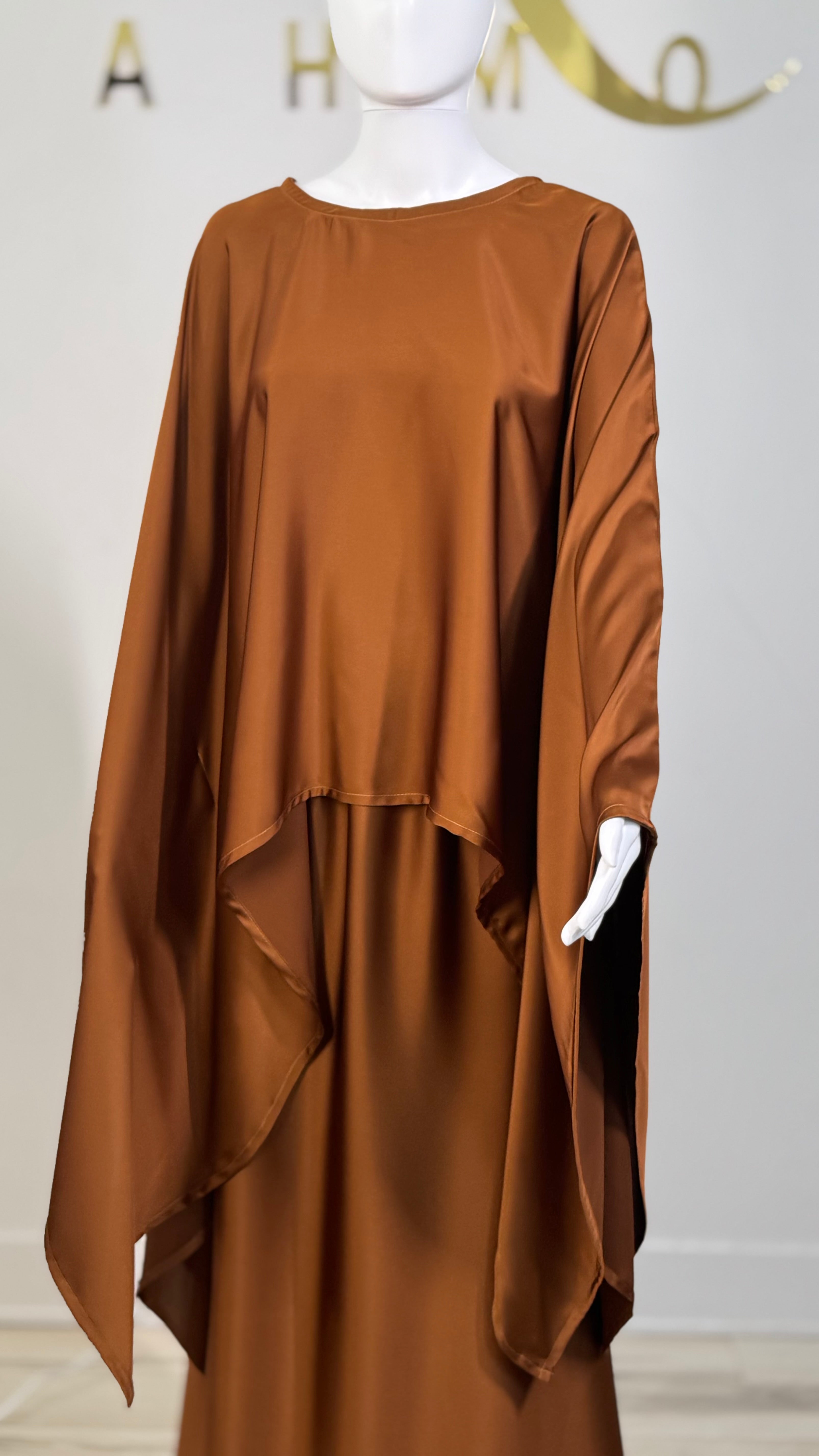 Cape Blouse & Flowy Skirt Set