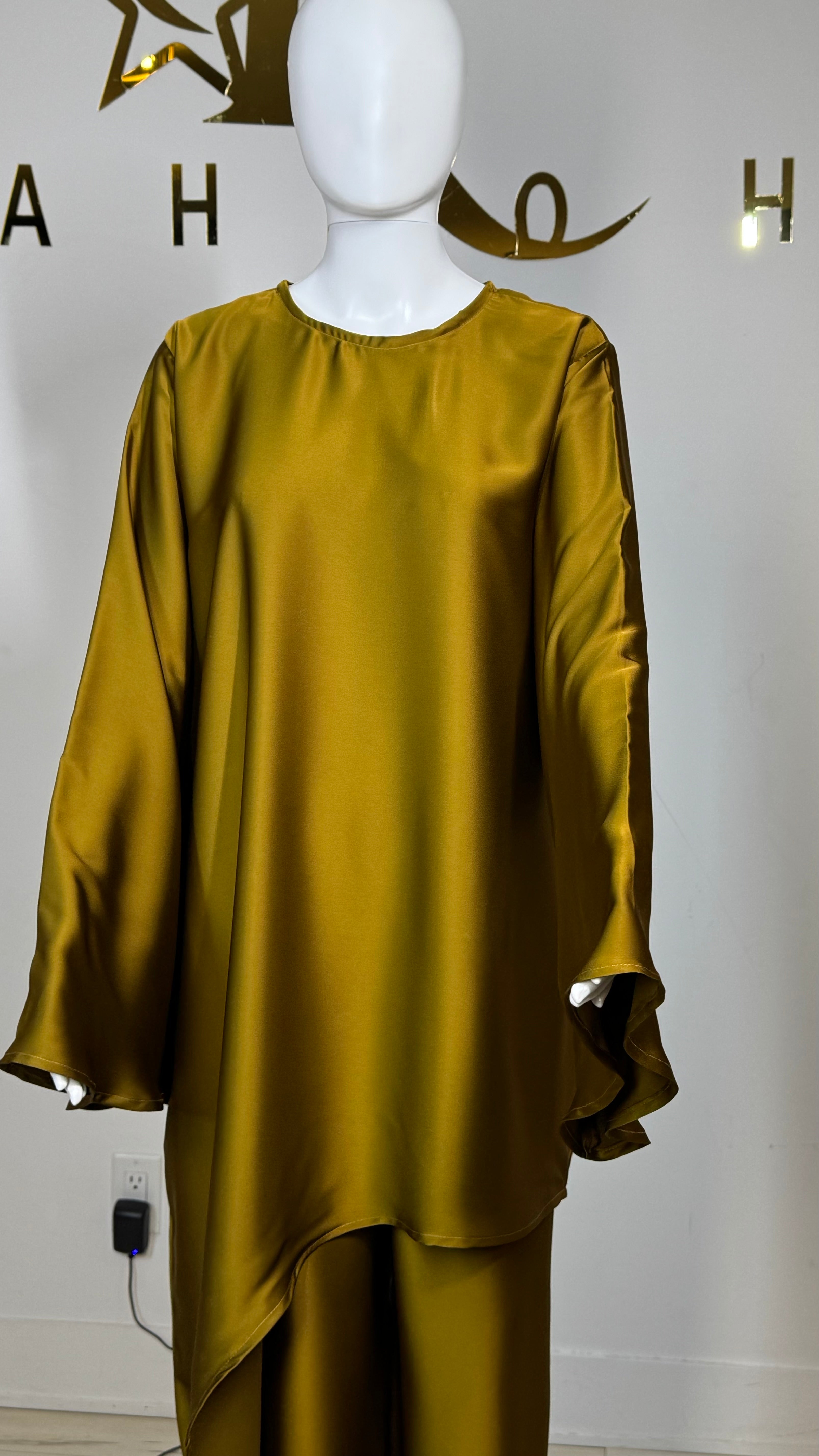 Asymmetric Satin Silk Co-ord Set