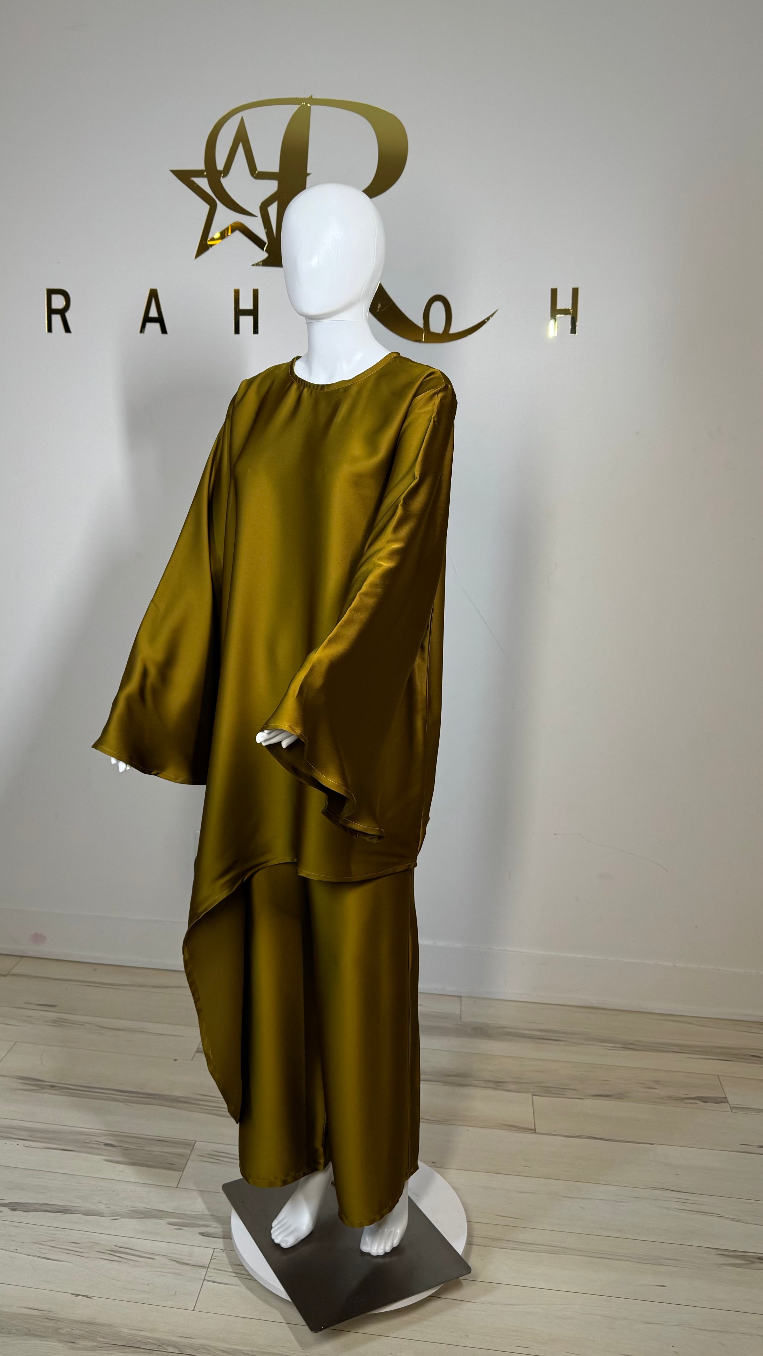 Asymmetric Satin Silk Co-ord Set