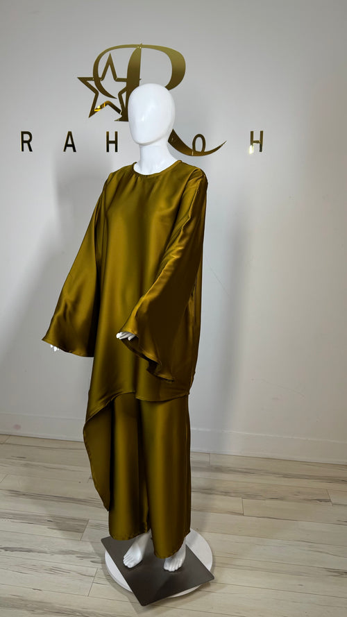 Asymmetric Satin Silk Co-ord Set