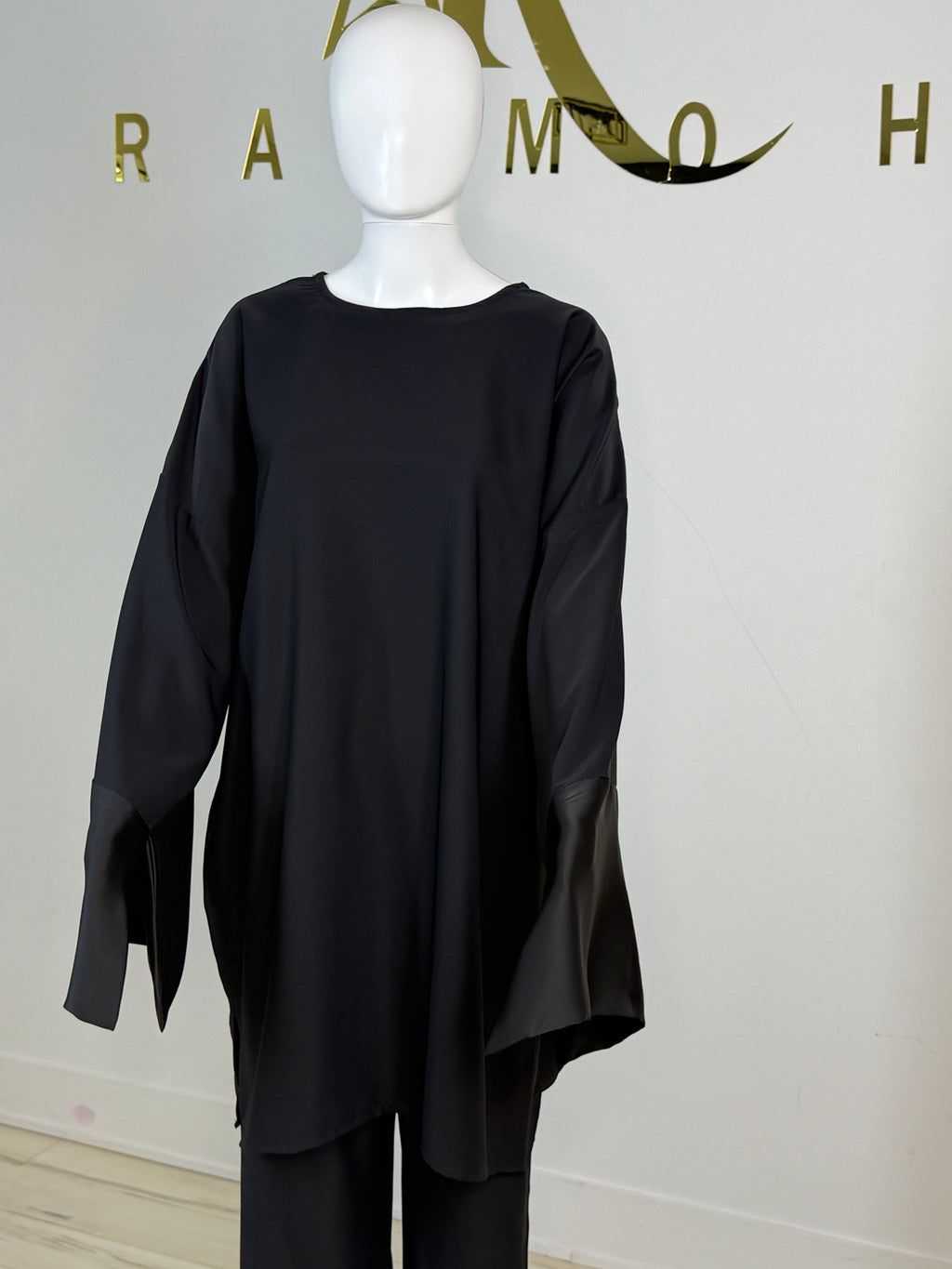 Satin Trim Tunic & Pant Set