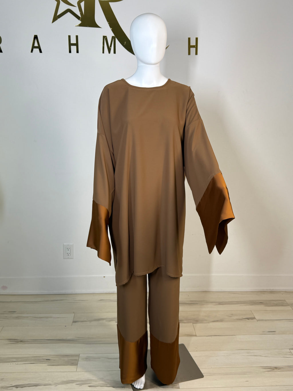 Satin Trim Tunic & Pant Set