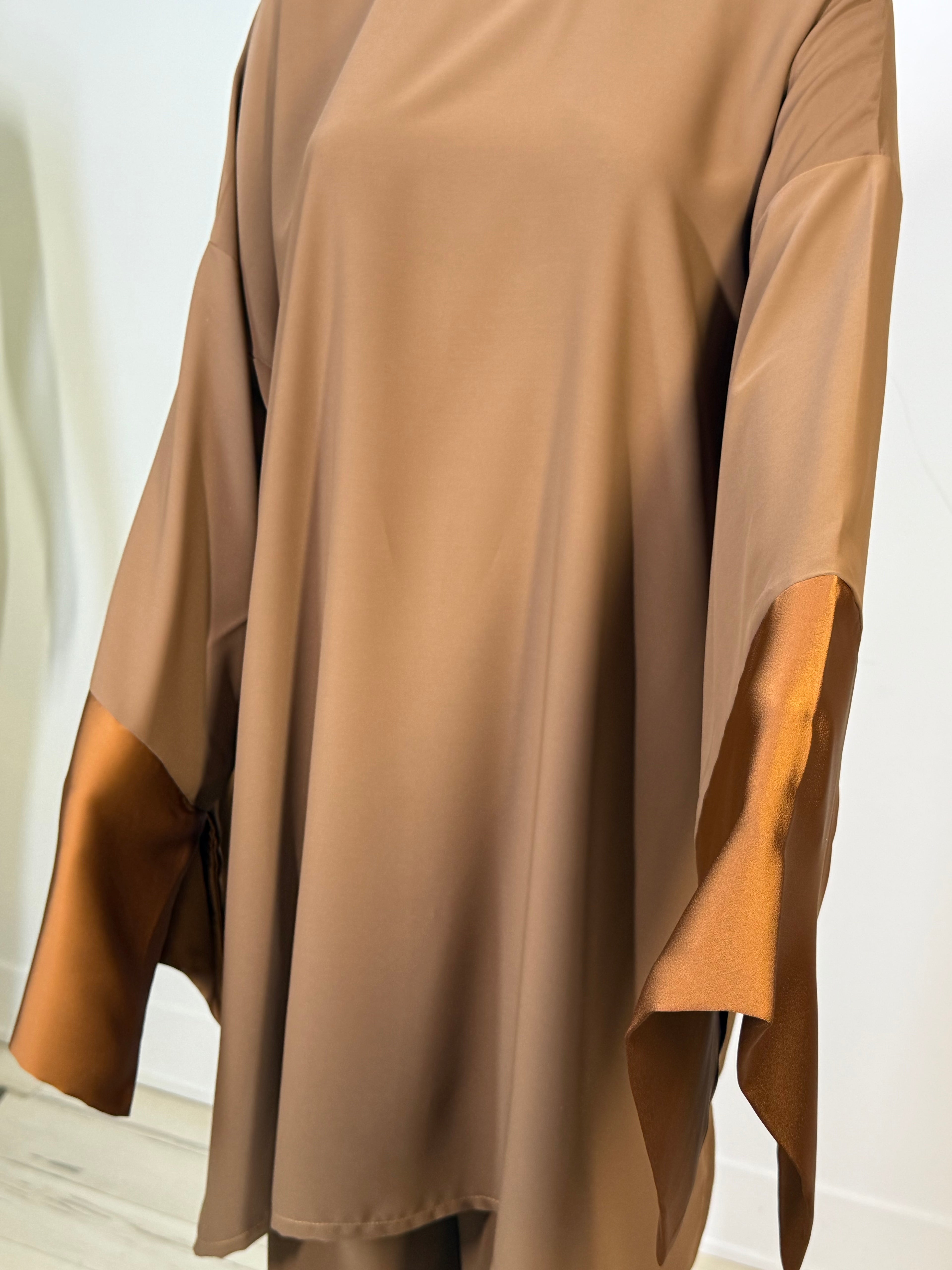 Satin Trim Tunic & Pant Set