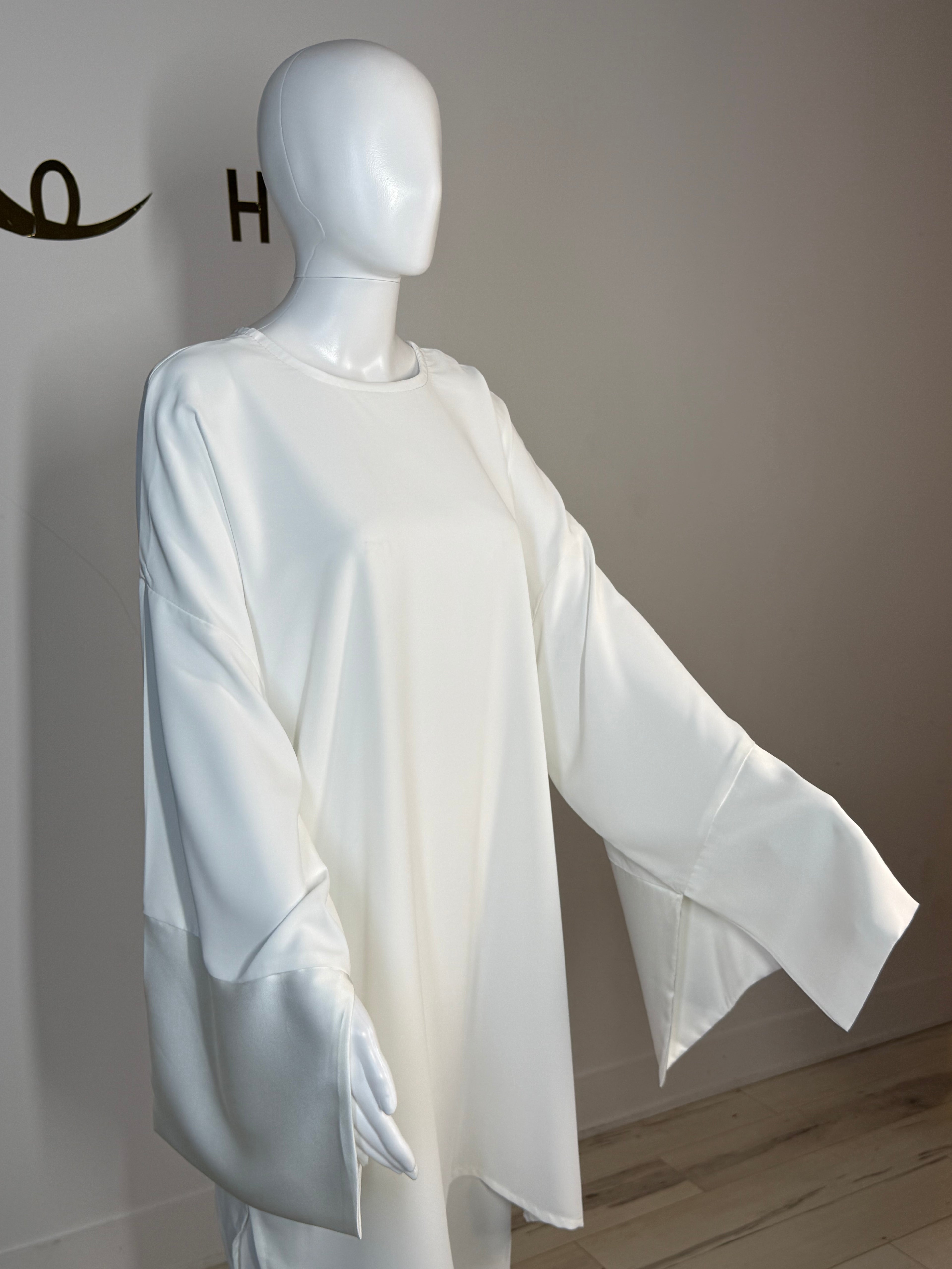 Satin Trim Tunic & Pant Set