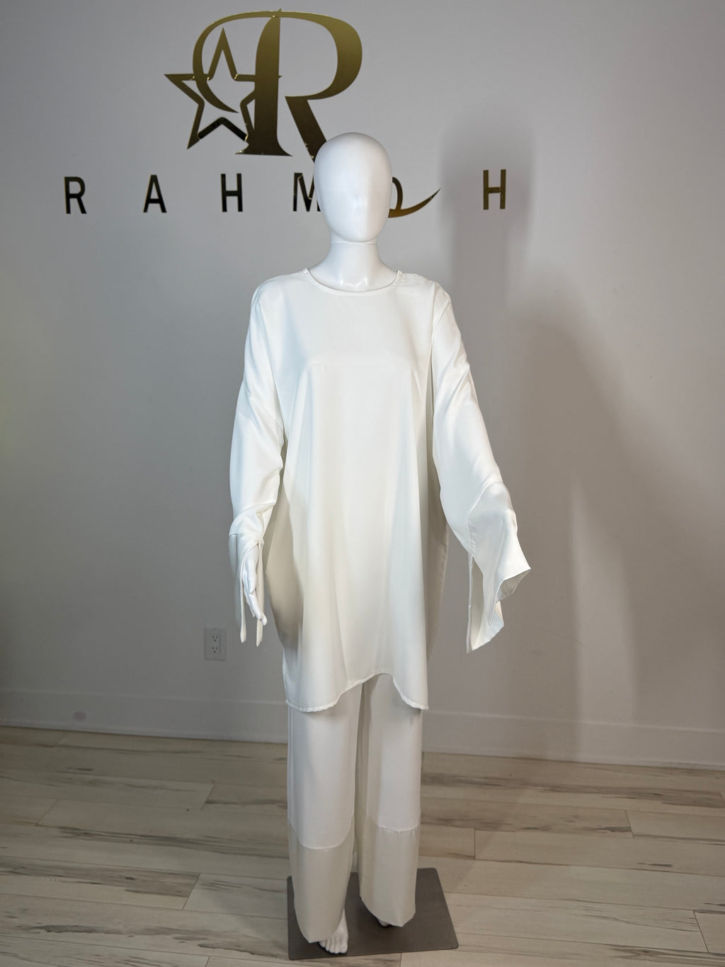 Satin Trim Tunic & Pant Set