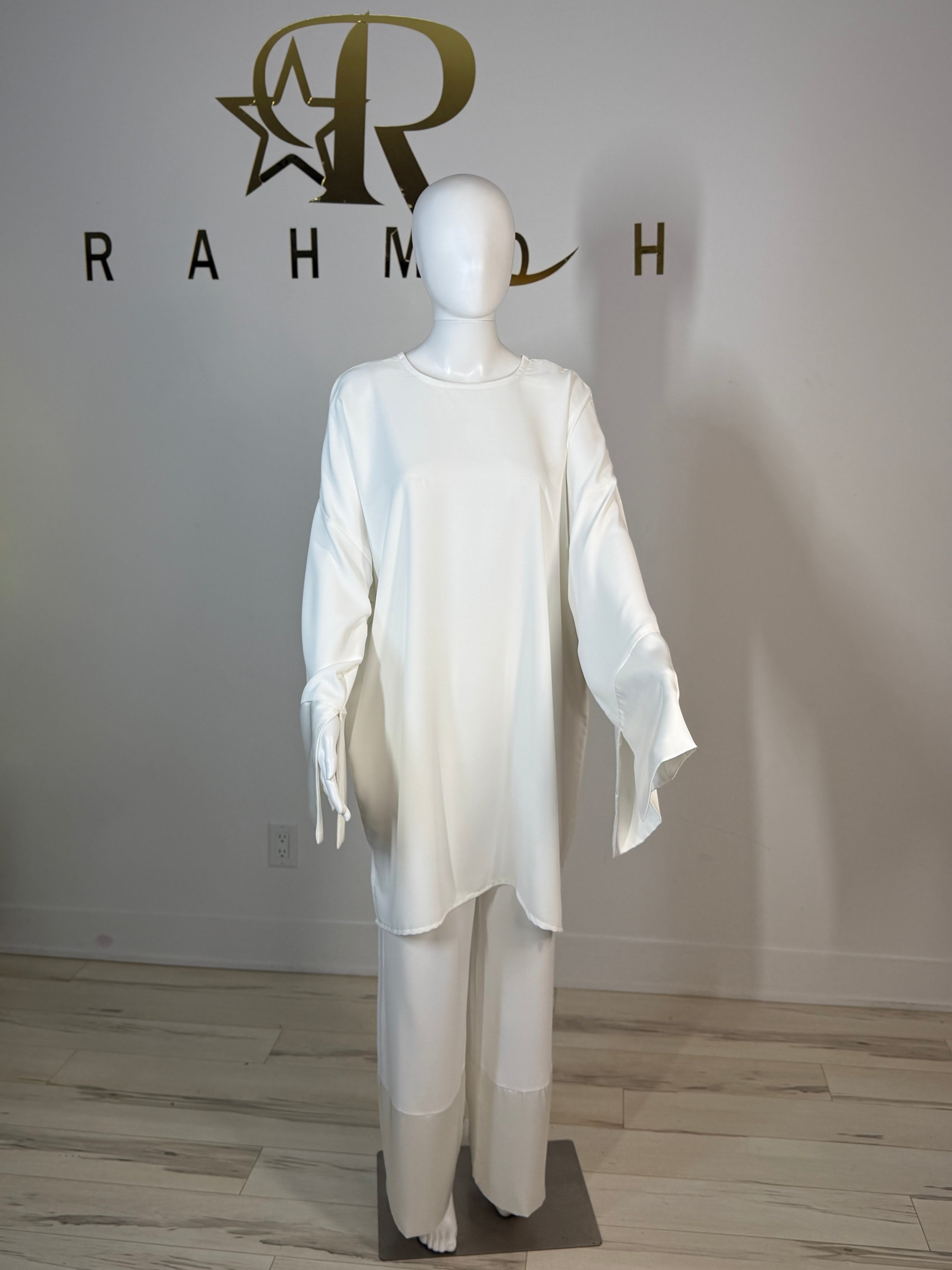 Satin Trim Tunic & Pant Set