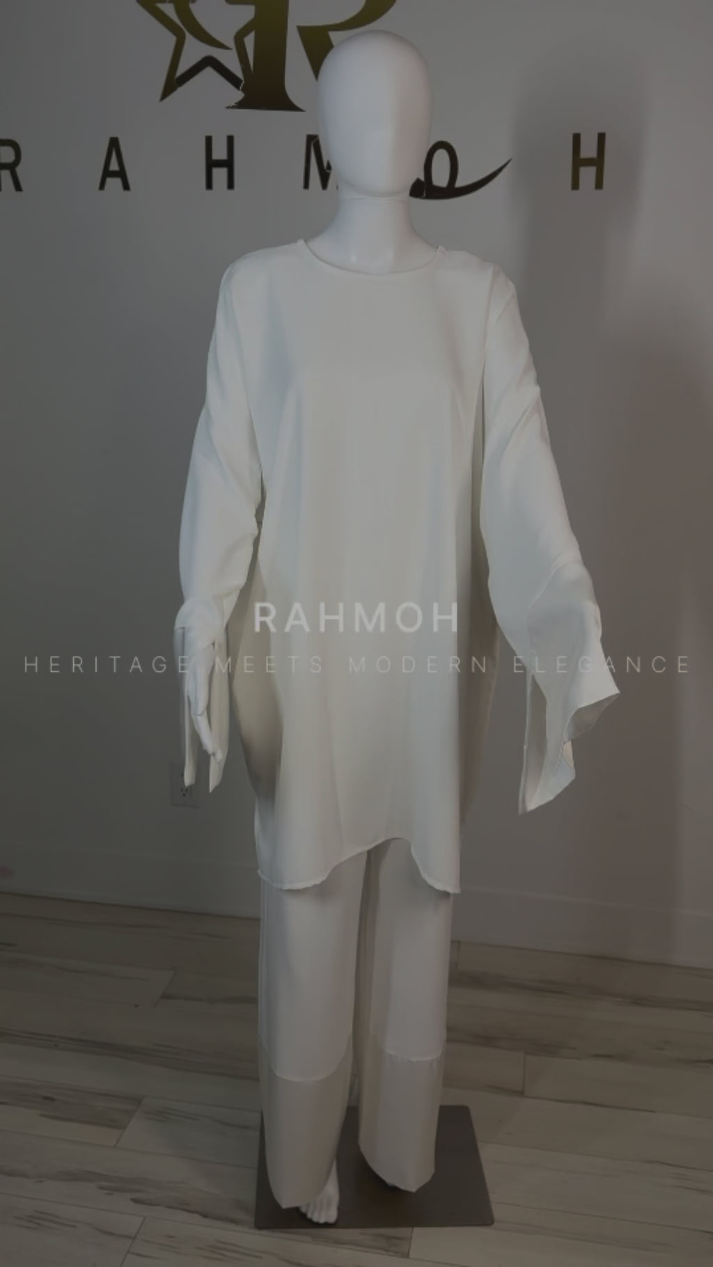 Satin Trim Tunic & Pant Set